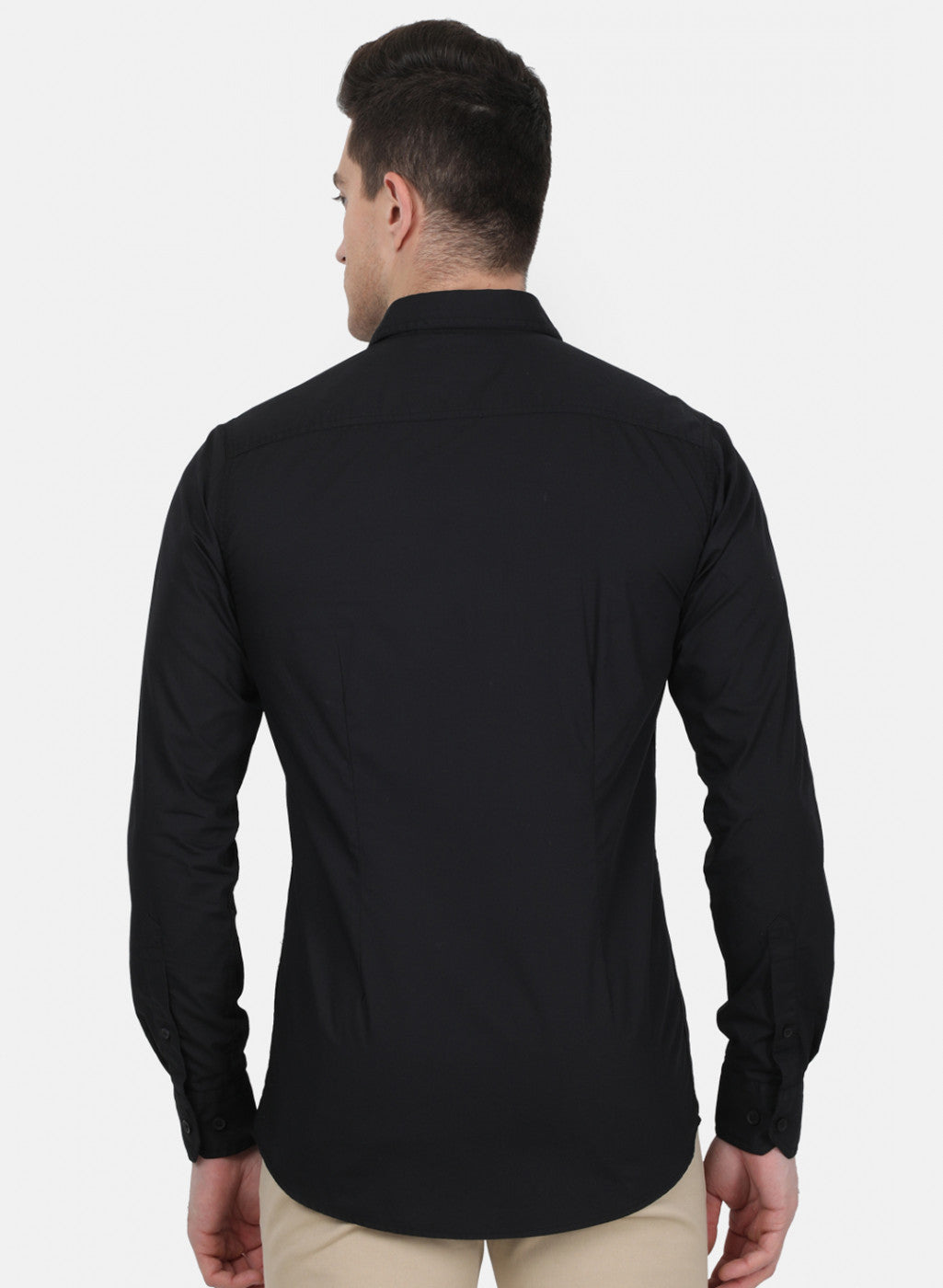 Mens Black Solid Shirt