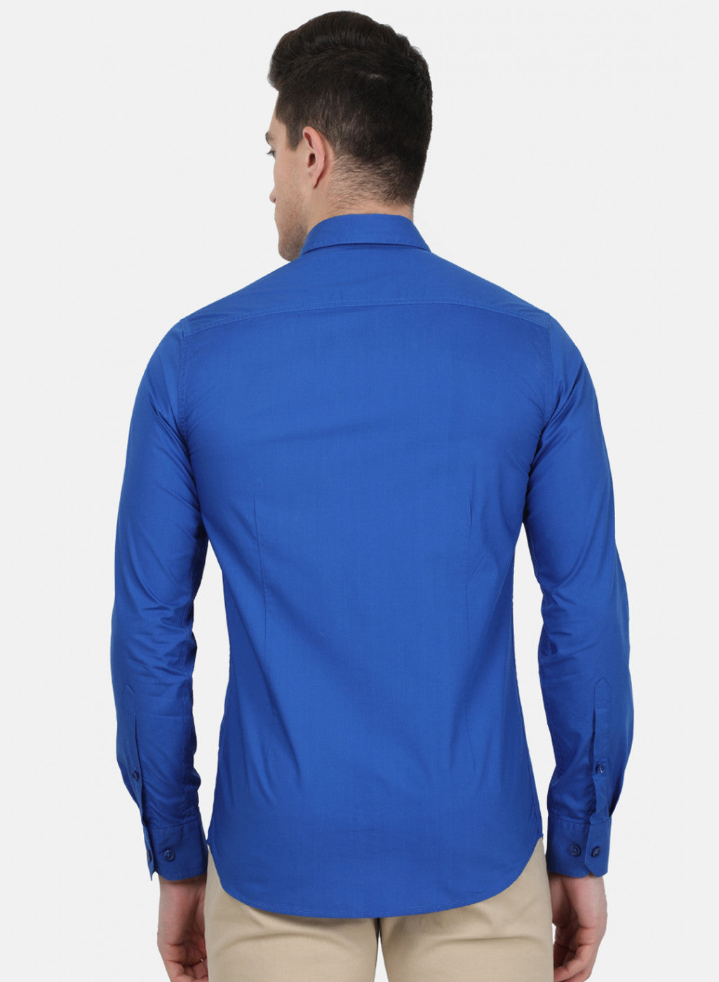 Mens Blue Solid Shirt