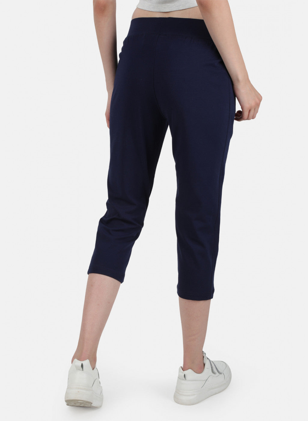 Womens Blue Regular Capri