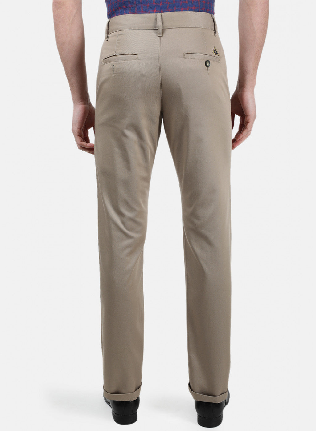 Men Khaki Plain Trousers