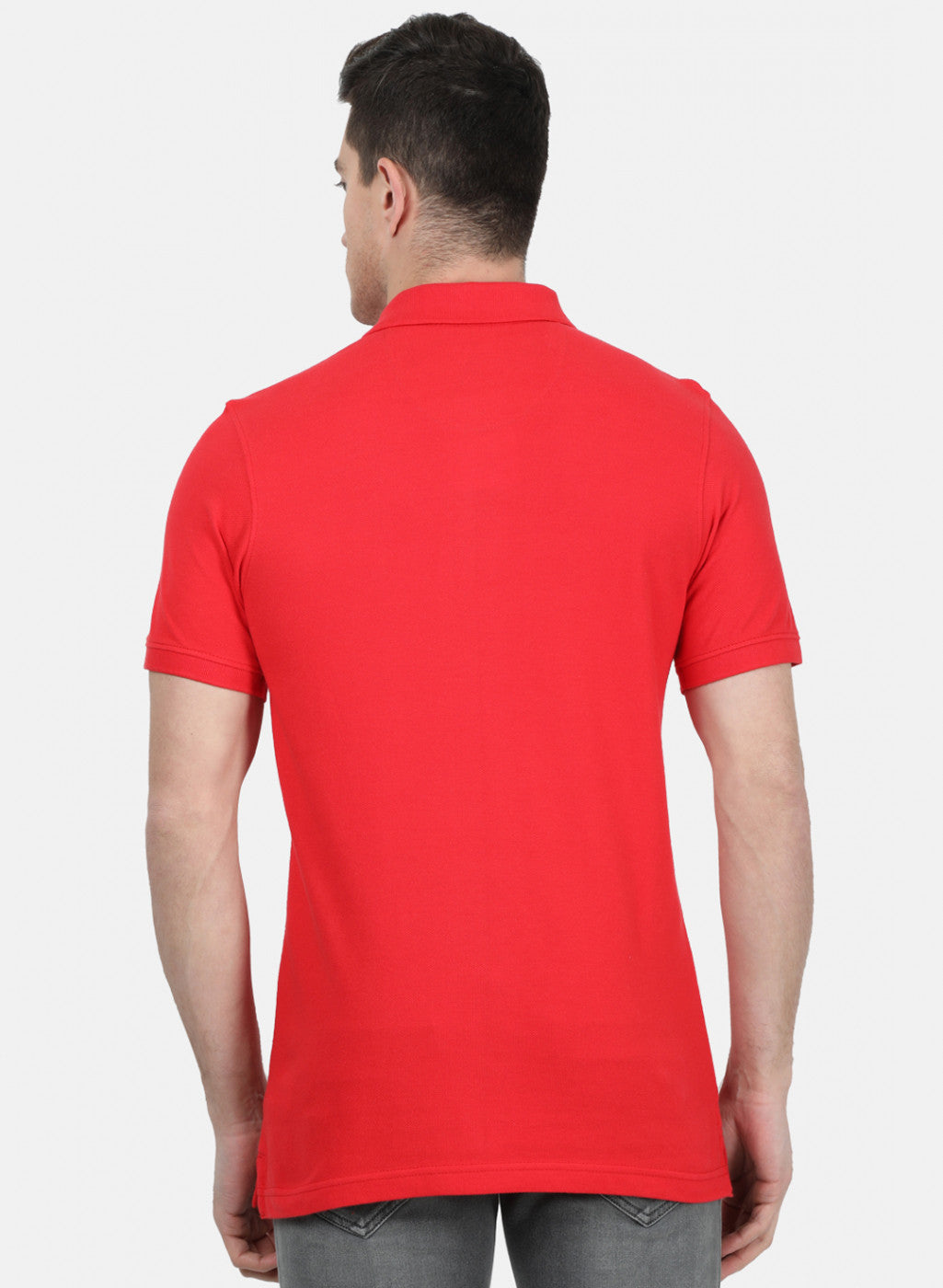 Mens Red Plain T-Shirt