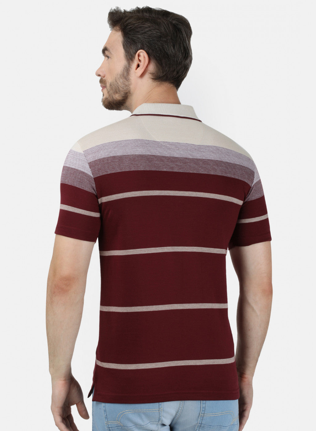 Mens Maroon Stripe T-Shirt