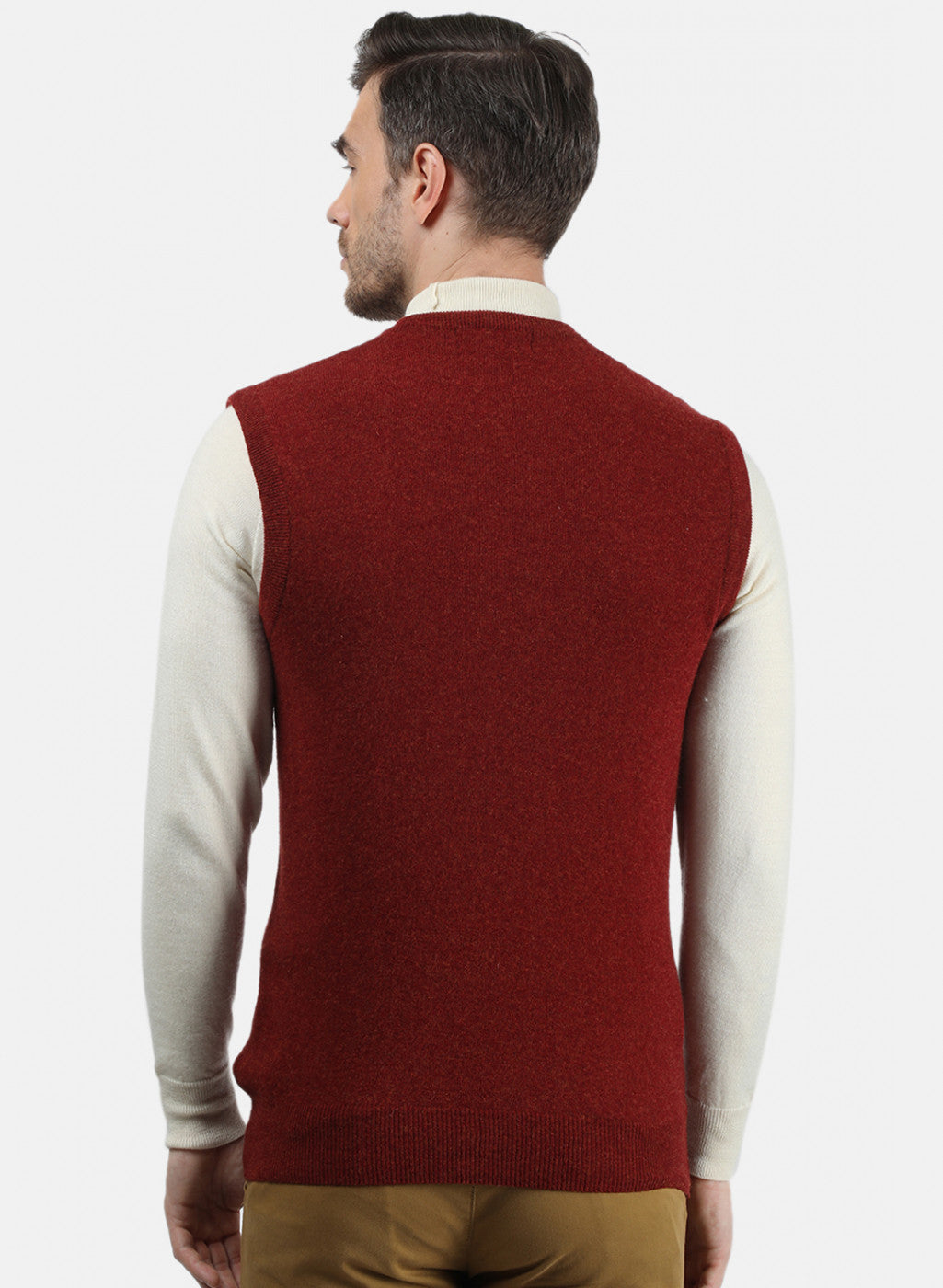 Men Maroon Solid Sweater