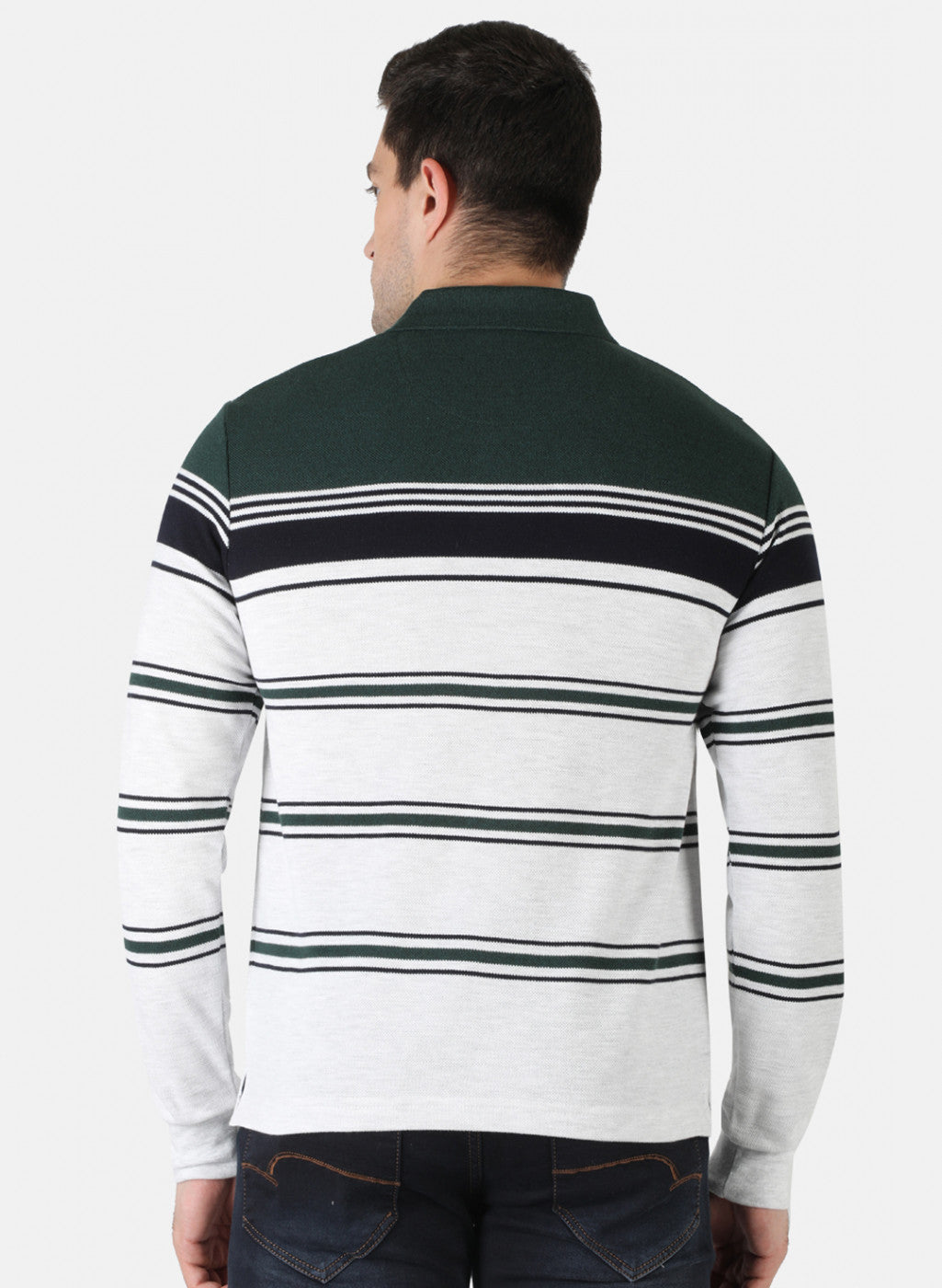 Men Green Stripe T-Shirt