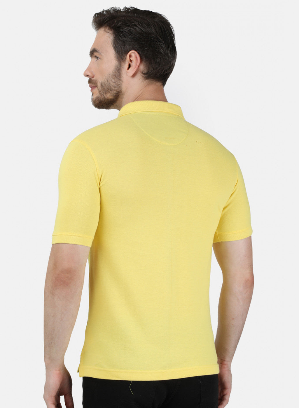 Mens Yellow Plain T-Shirt