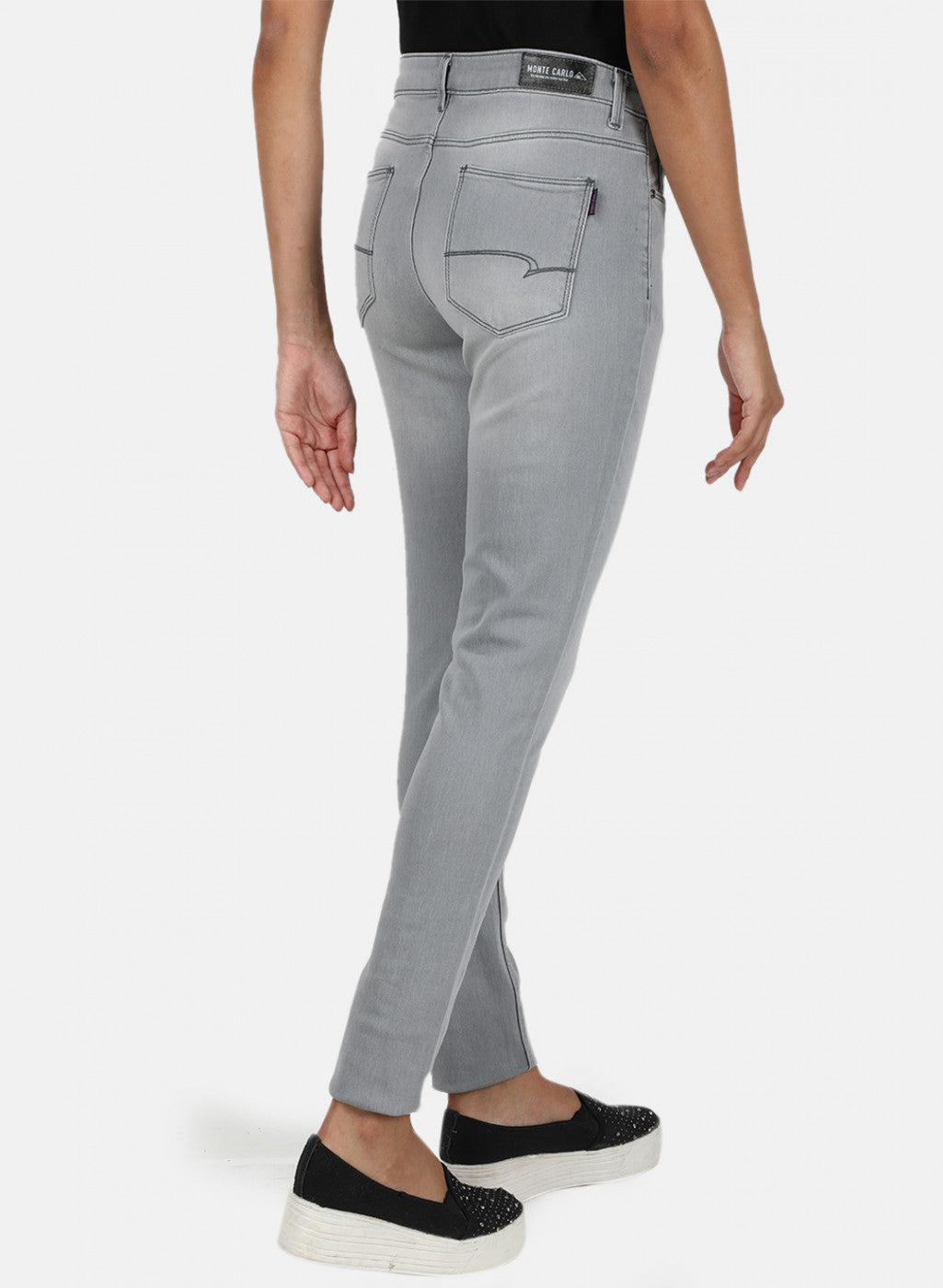 Womens Grey Regular Denim