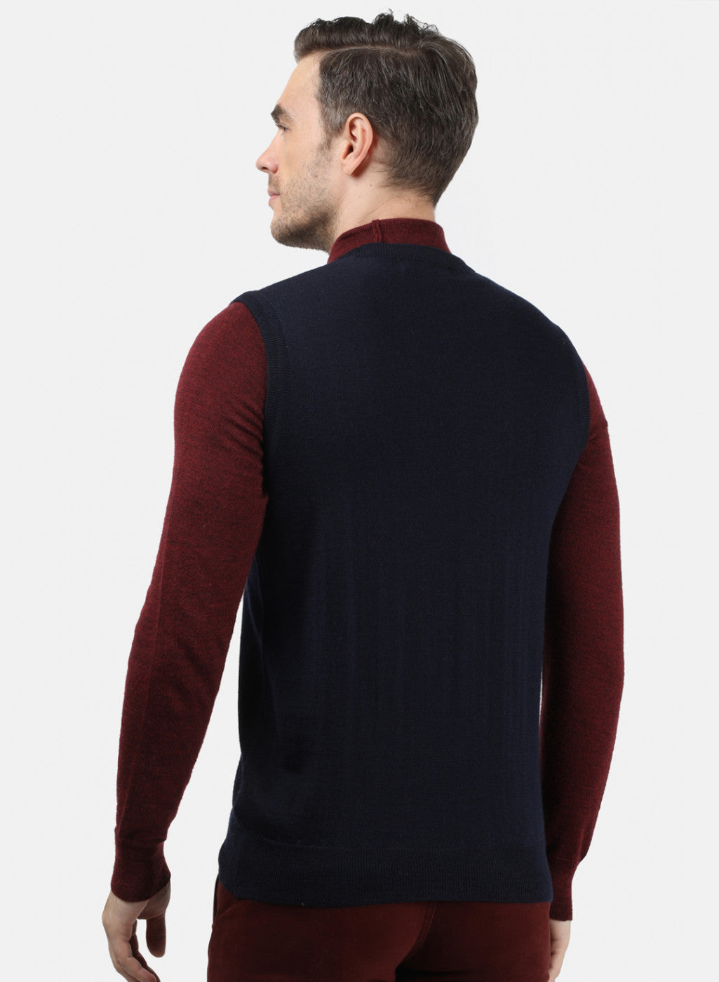 Men NAvy Blue Solid Sweater