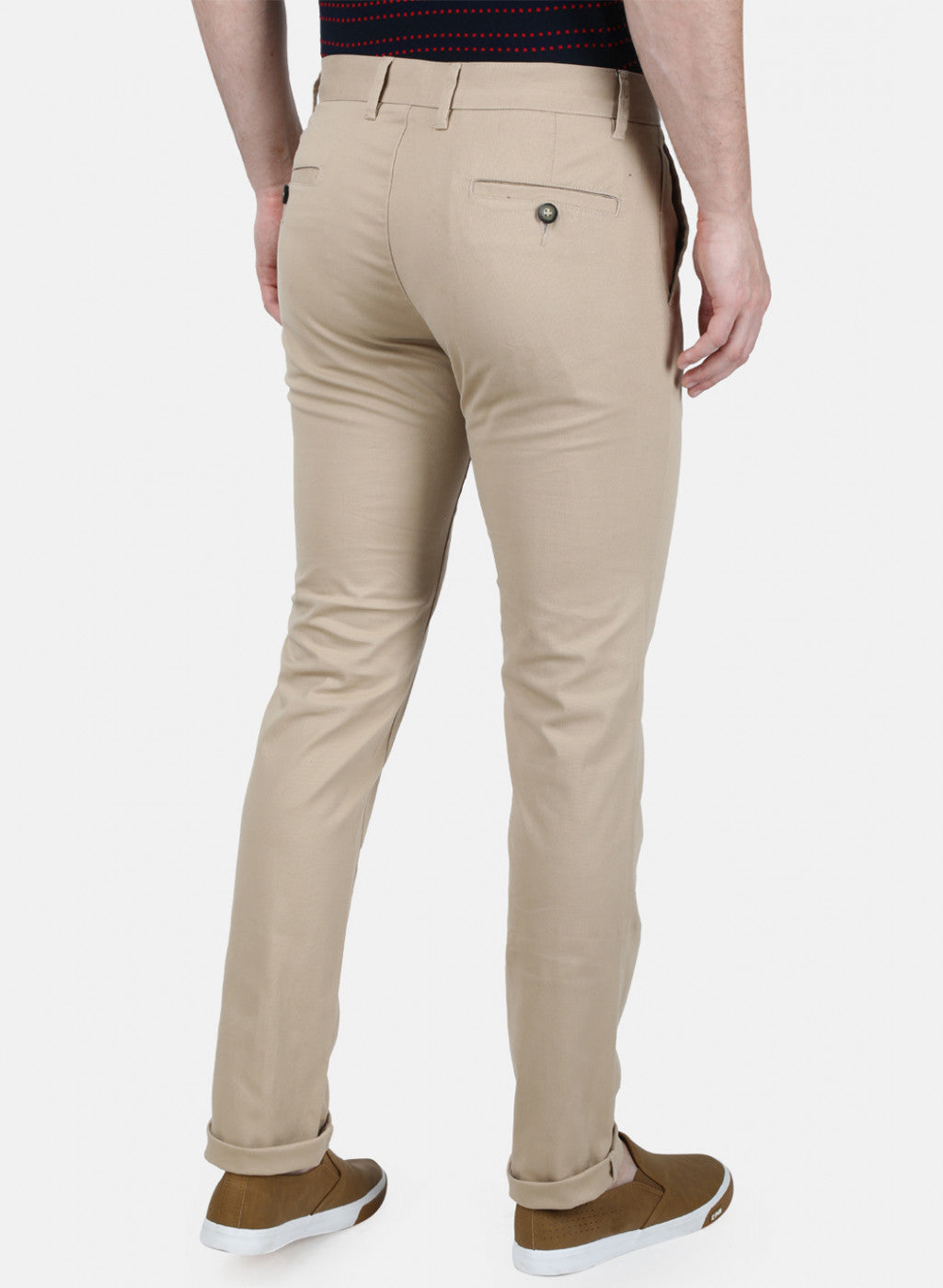 Mens Beige Slim Trouser