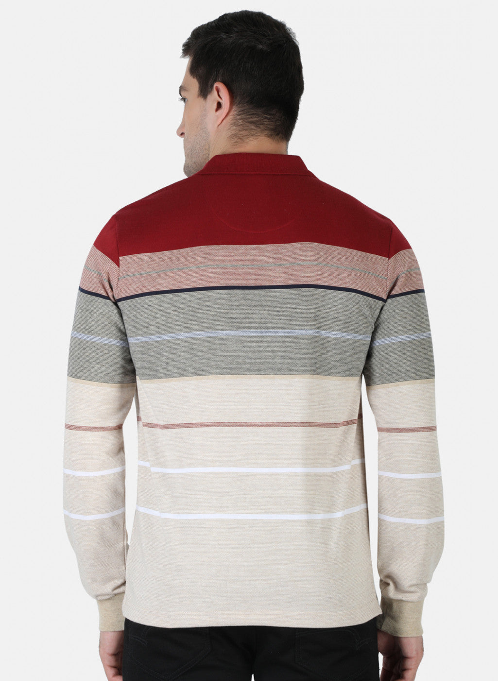 Men Maroon Stripe T-Shirt