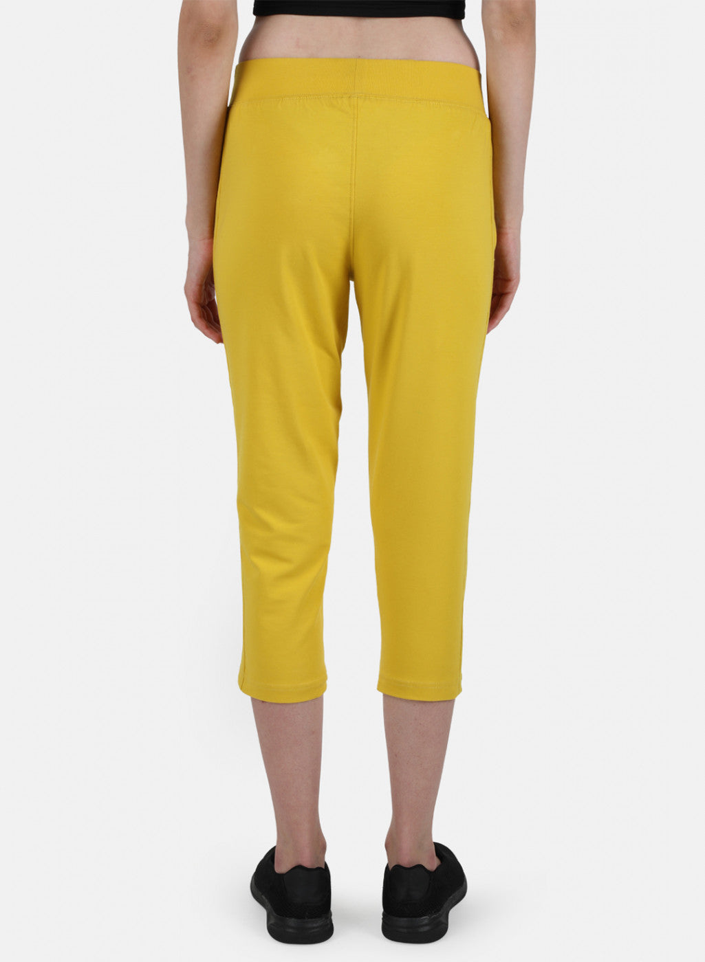 Womens Yellow Regular Capri