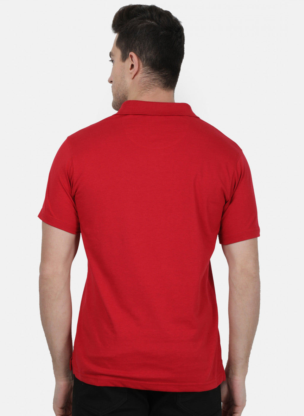 Mens Red Plain T-Shirt