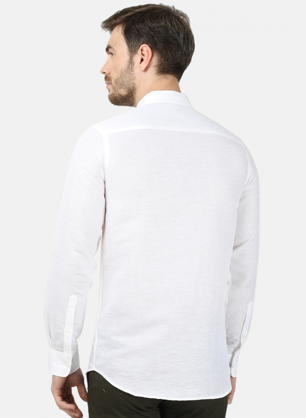 Mens White Solid Shirt