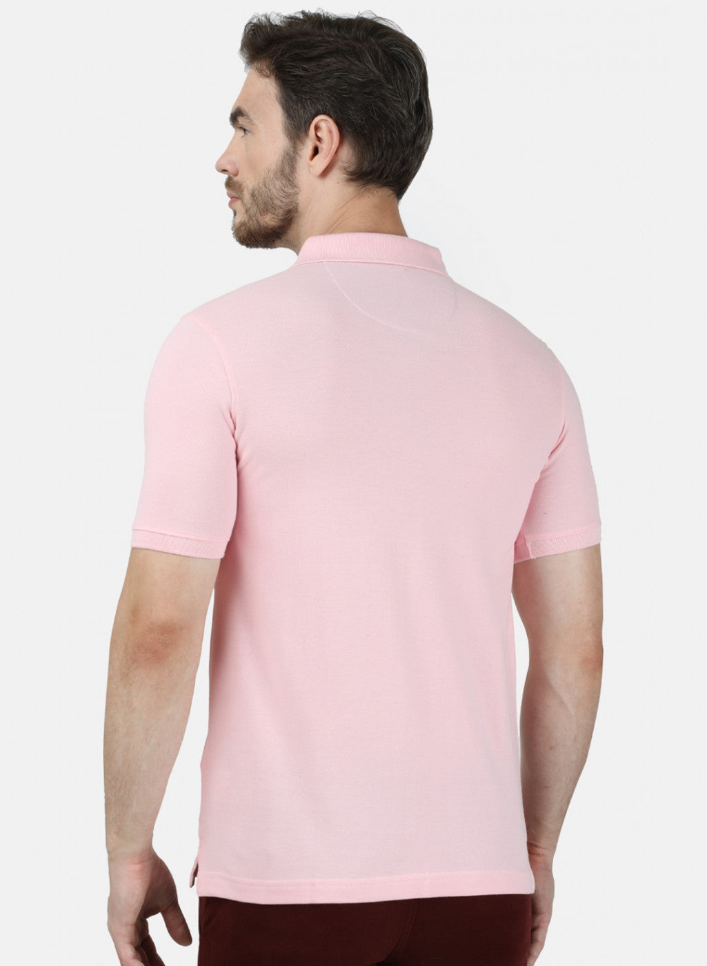 Mens Pink Plain T-Shirt