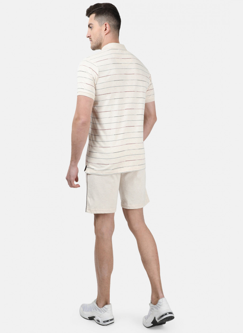 Men Beige Stripe Combo Set