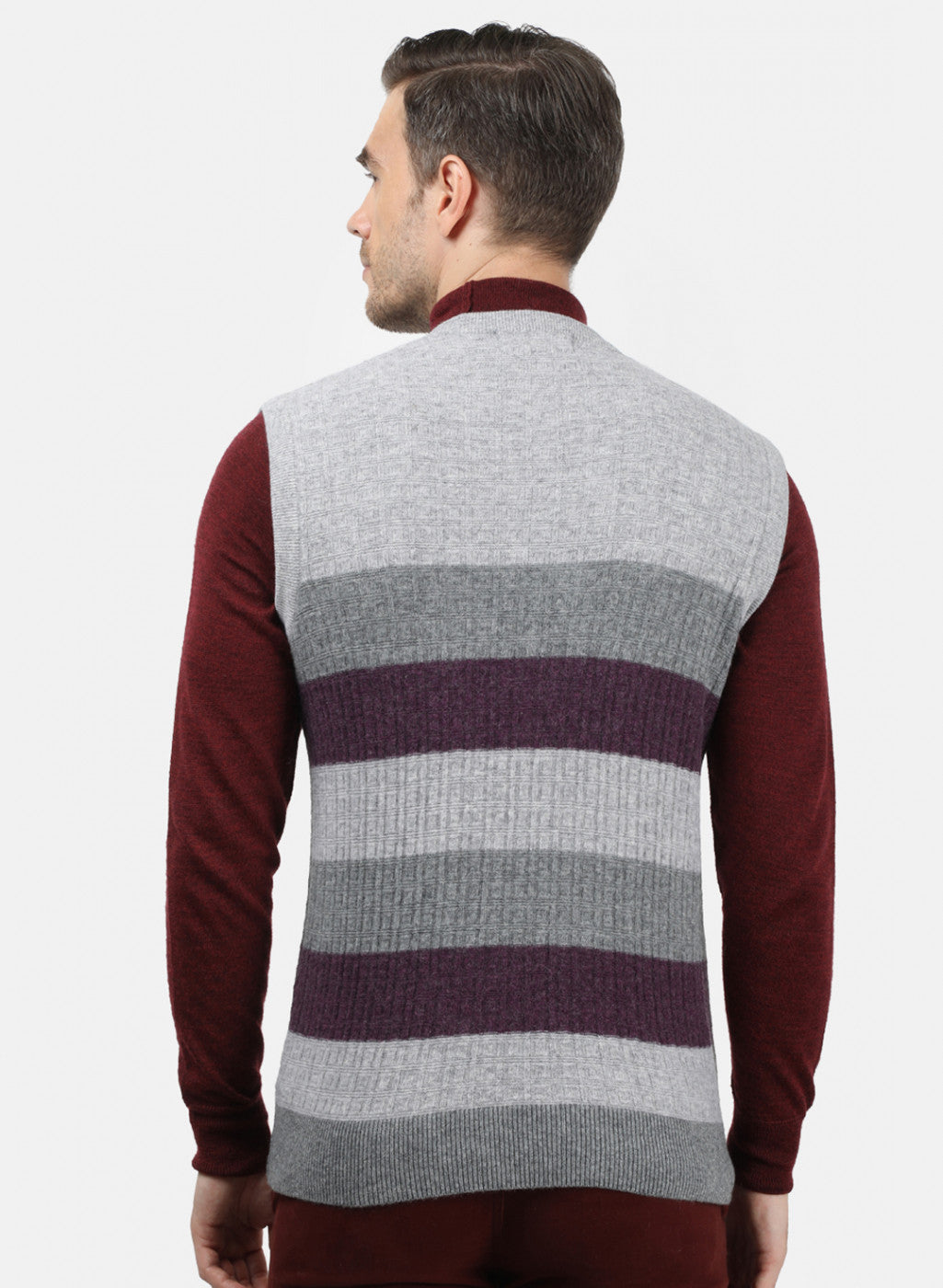 Men Grey Solid Sweater