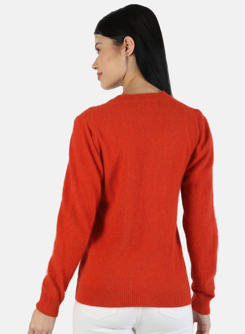 Women Orange Solid Cardigan