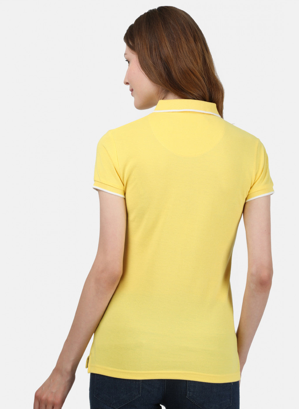 Womens Yellow Plain T-Shirt