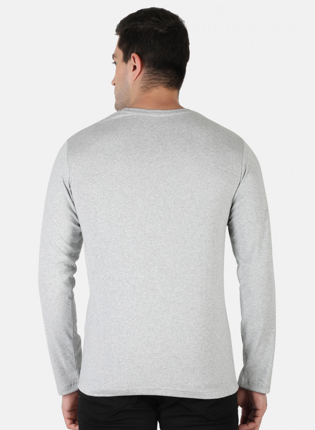 Men Grey Plain T-Shirt