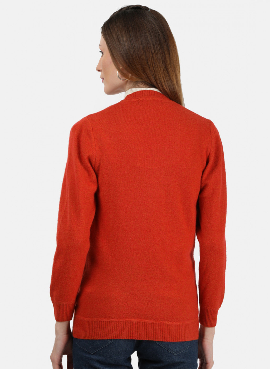 Women Orange Solid Cardigan