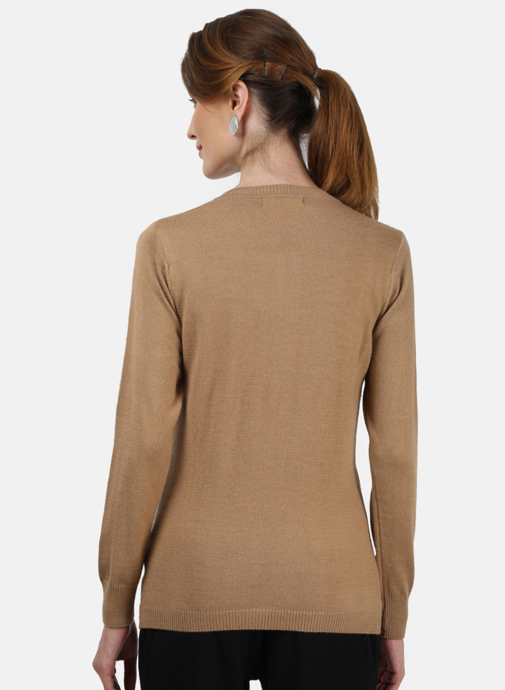 Women Brown Solid Cardigan