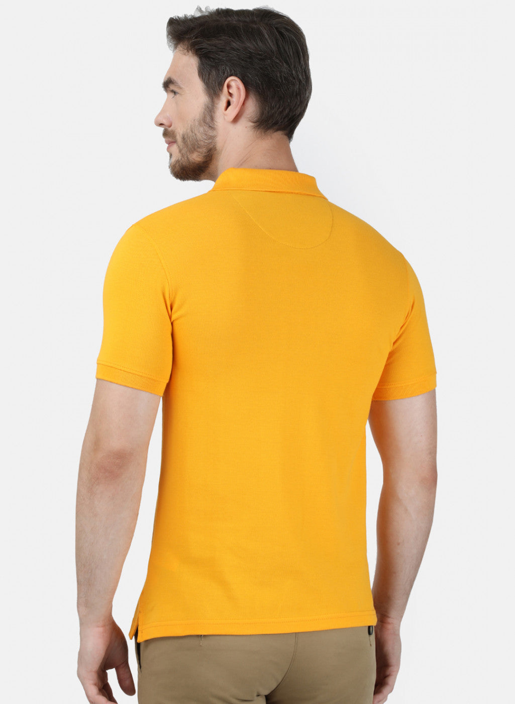 Mens Mustard Plain T-Shirt