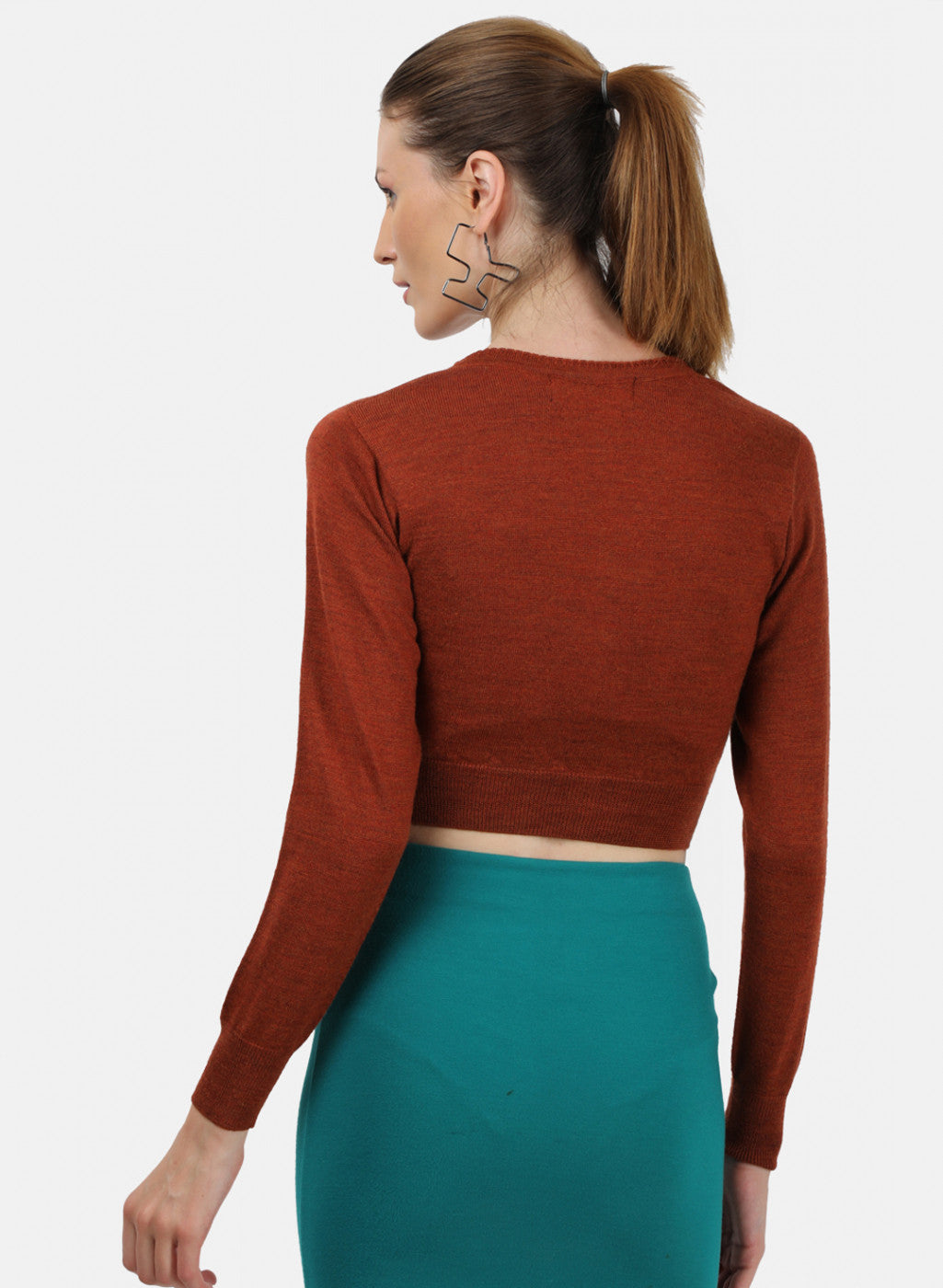 Women Rust Solid Blouse