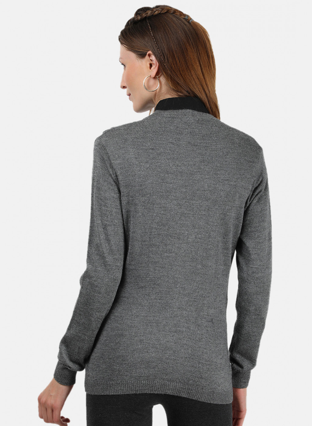 Women Grey Solid Cardigan