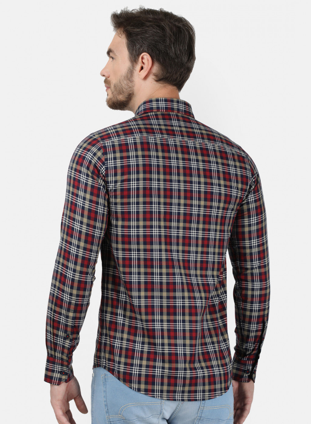 Mens NAvy Blue Check Shirt