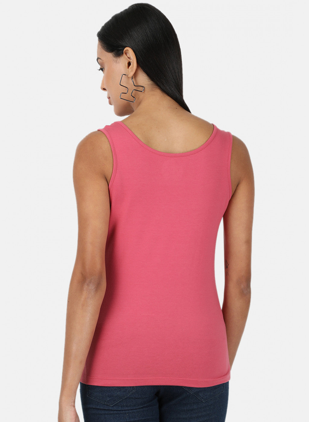 Womens Pink Plain Spaghetti