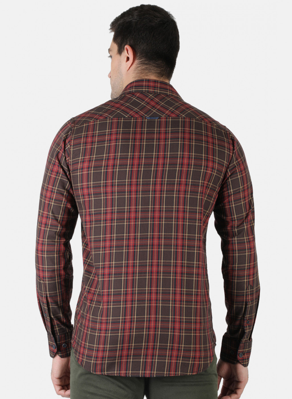 Men Brown Check Shirt