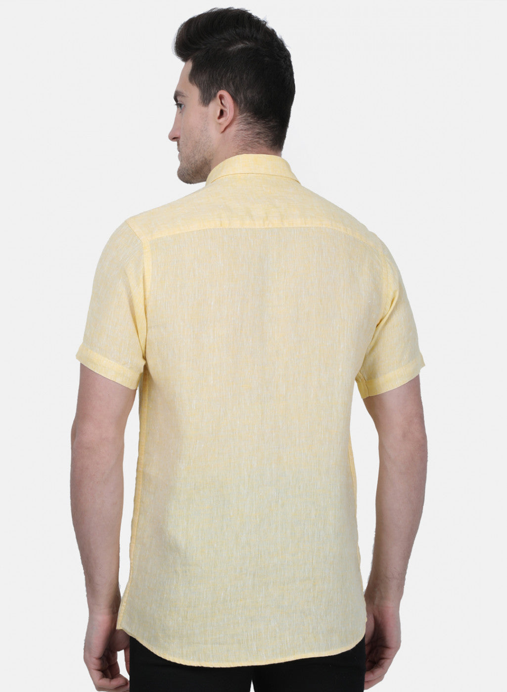 Mens Yellow Solid Shirt