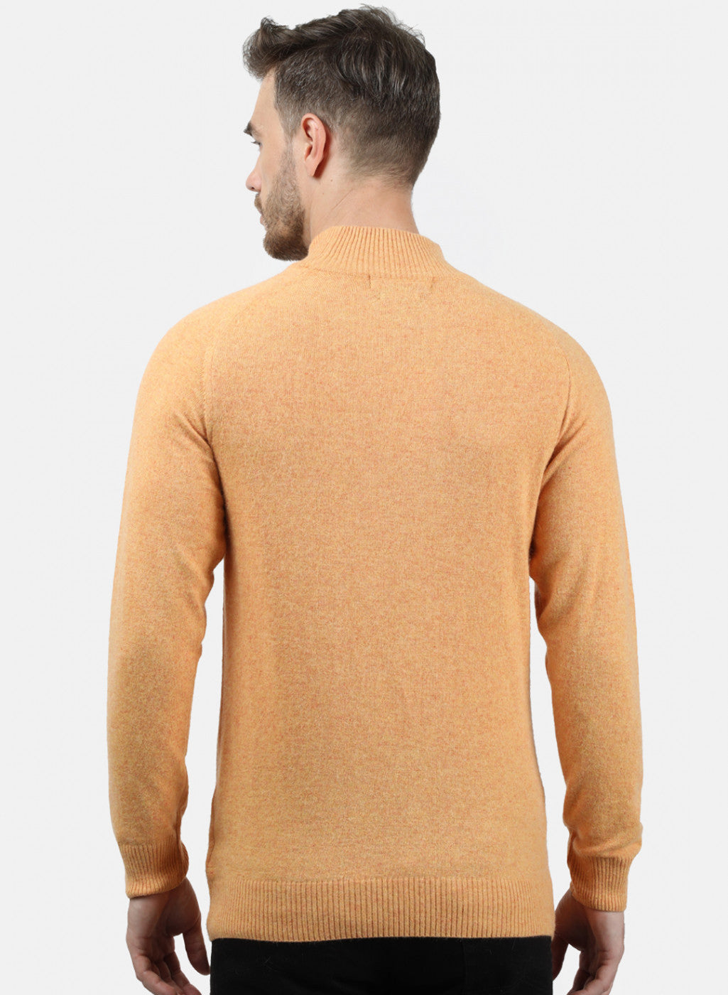 Men Orange Solid Pullover