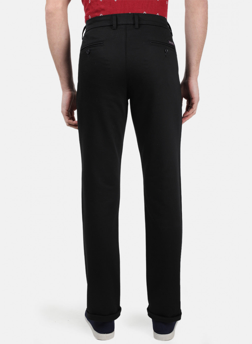 Men Black Plain Trousers