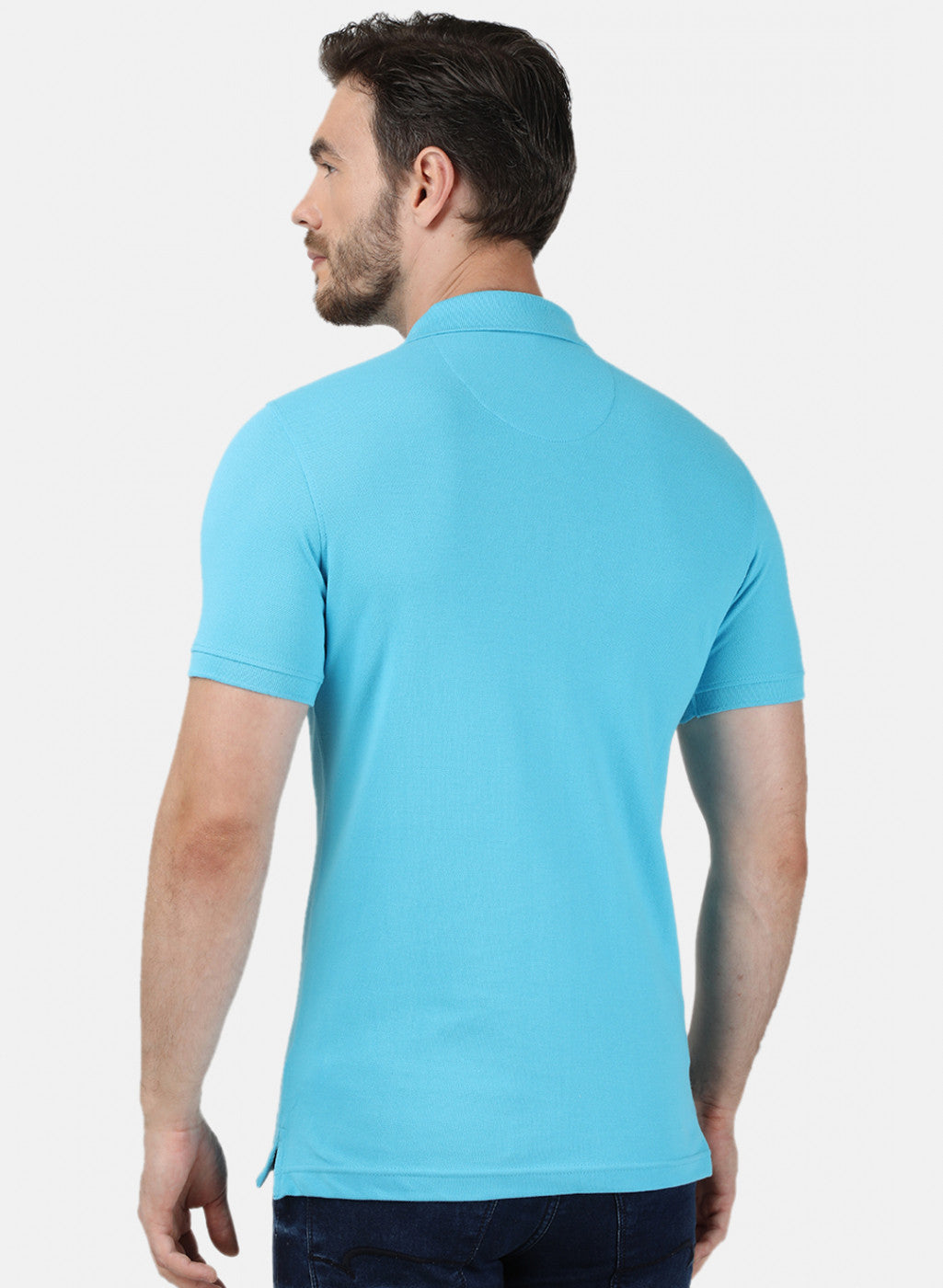 Mens Blue Plain T-Shirt