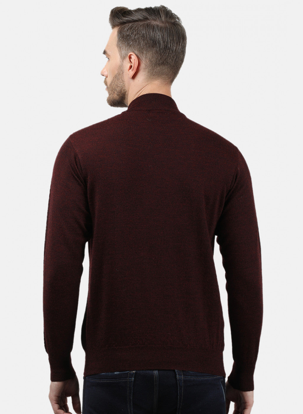 Men Maroon Solid Pullover