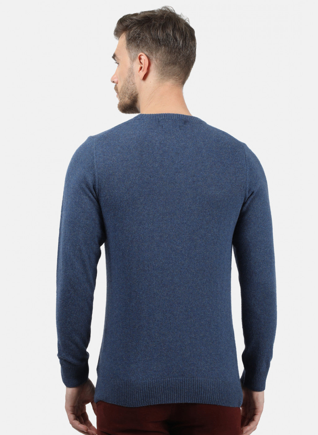 Men Blue Solid Pullover