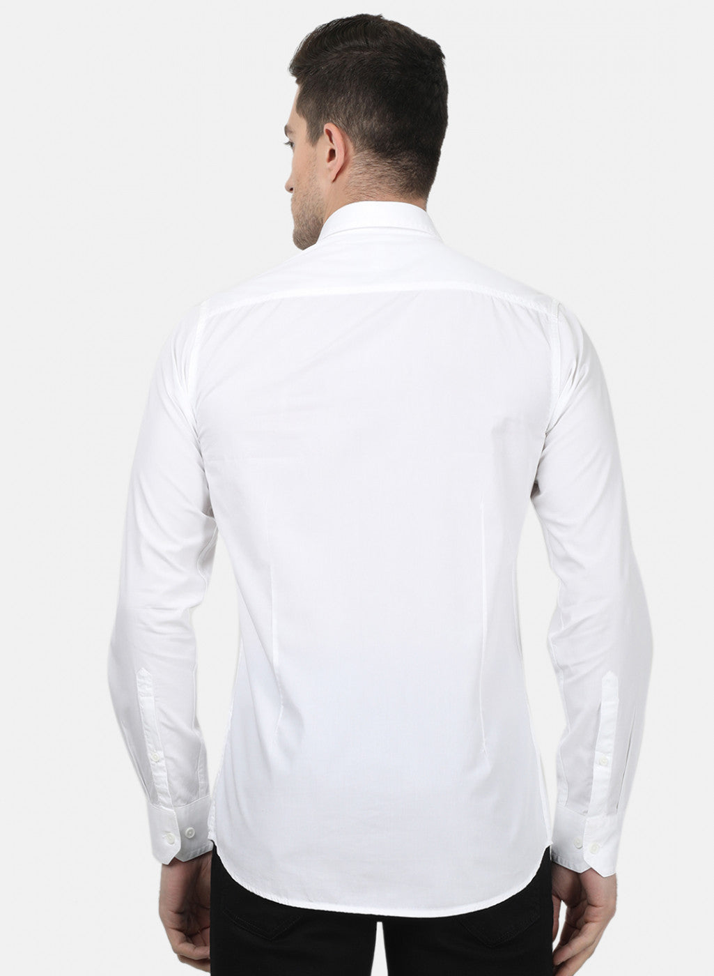 Mens White Solid Shirts