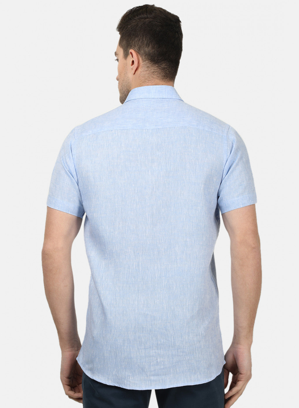 Mens Sky Blue Solid Shirts