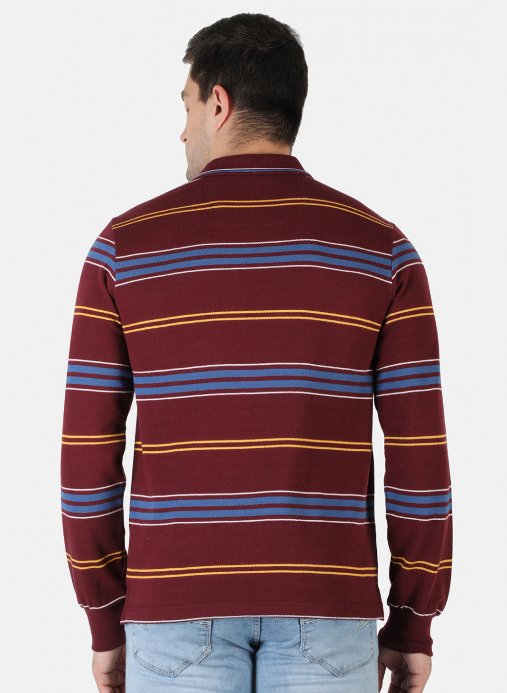 Men Maroon Stripe T-Shirt