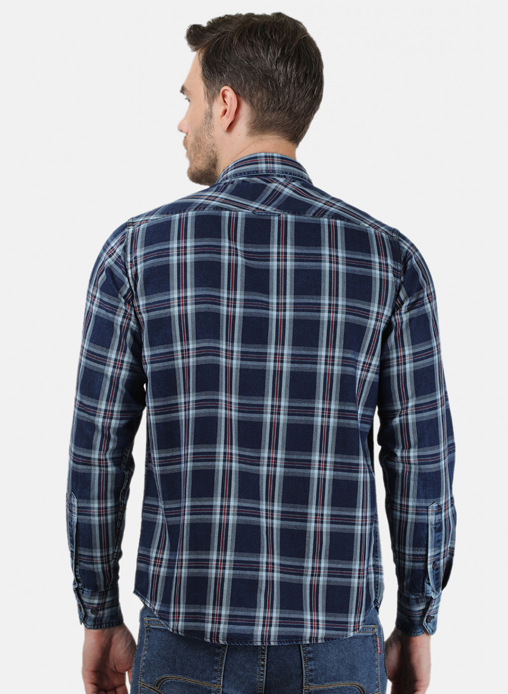 Mens NAvy Blue Check Shirt