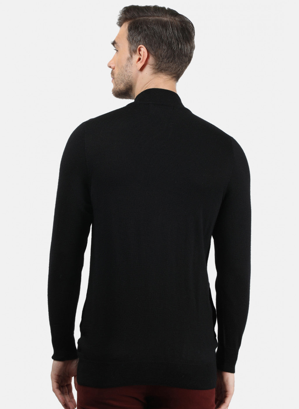 Men Black Solid Pullover