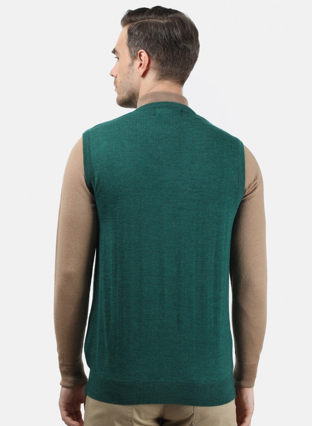 Men Green Solid Sweater