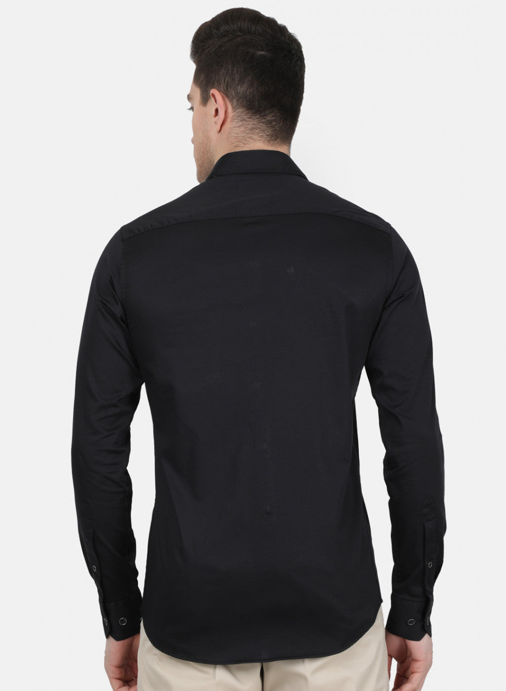 Mens Black Solid Shirt