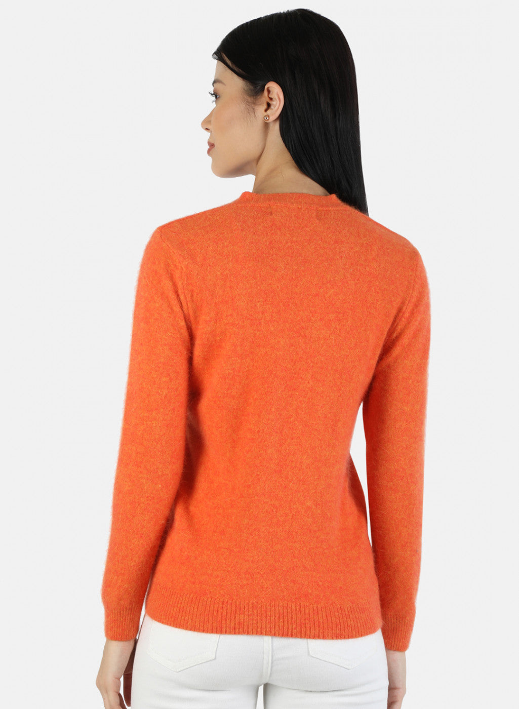 Women Orange Solid Cardigan