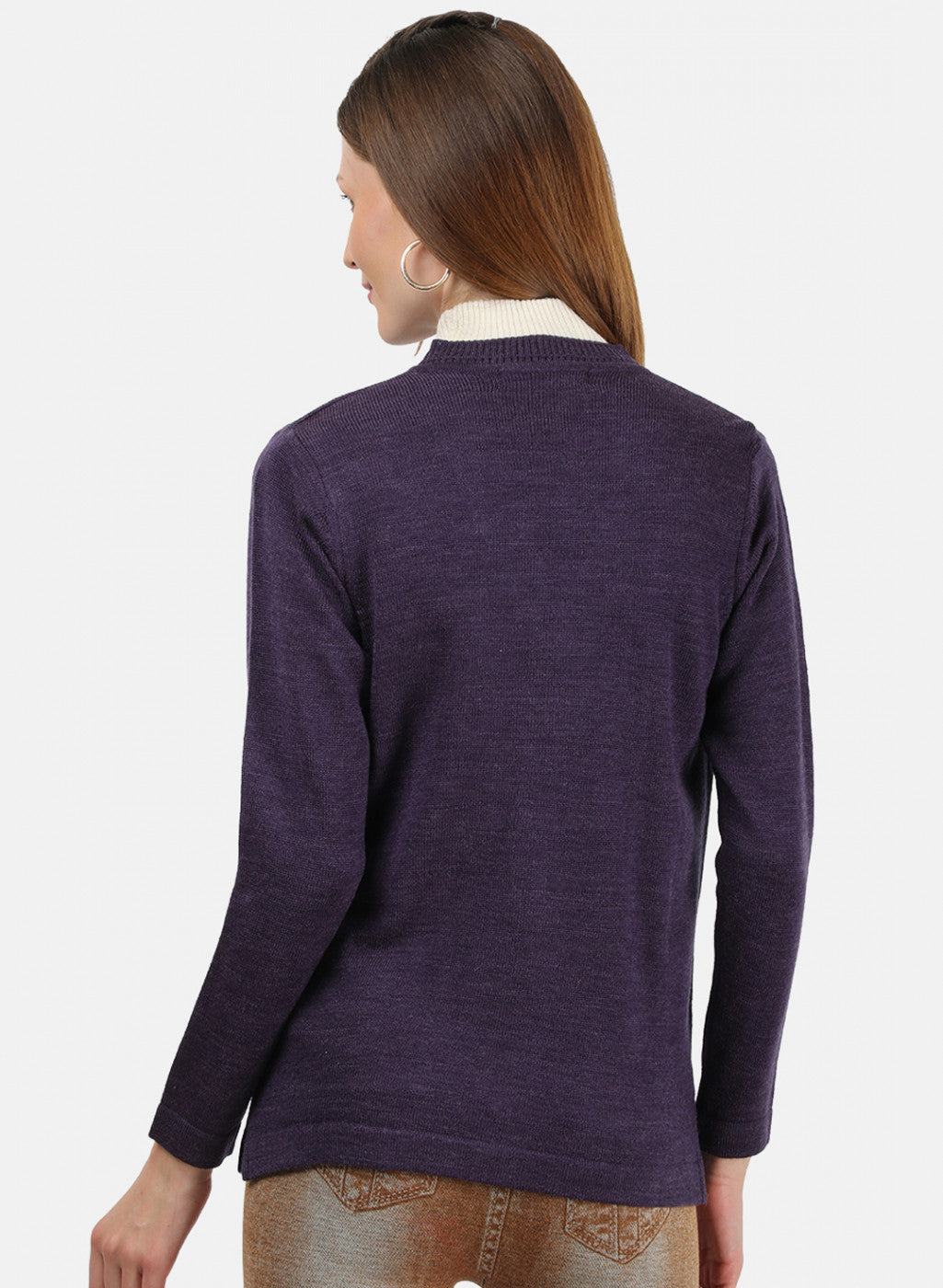 Women Purple Solid Cardigan