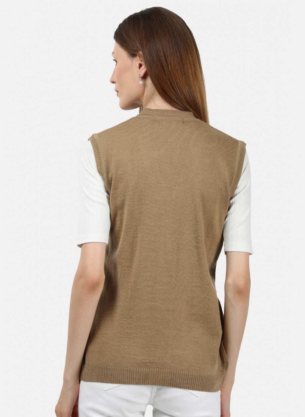 Women Light Brown Solid Cardigan