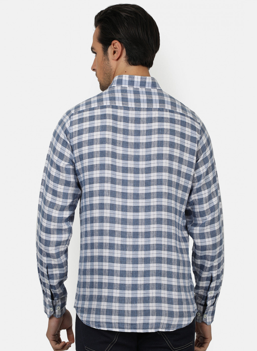 Men Blue Check Shirts