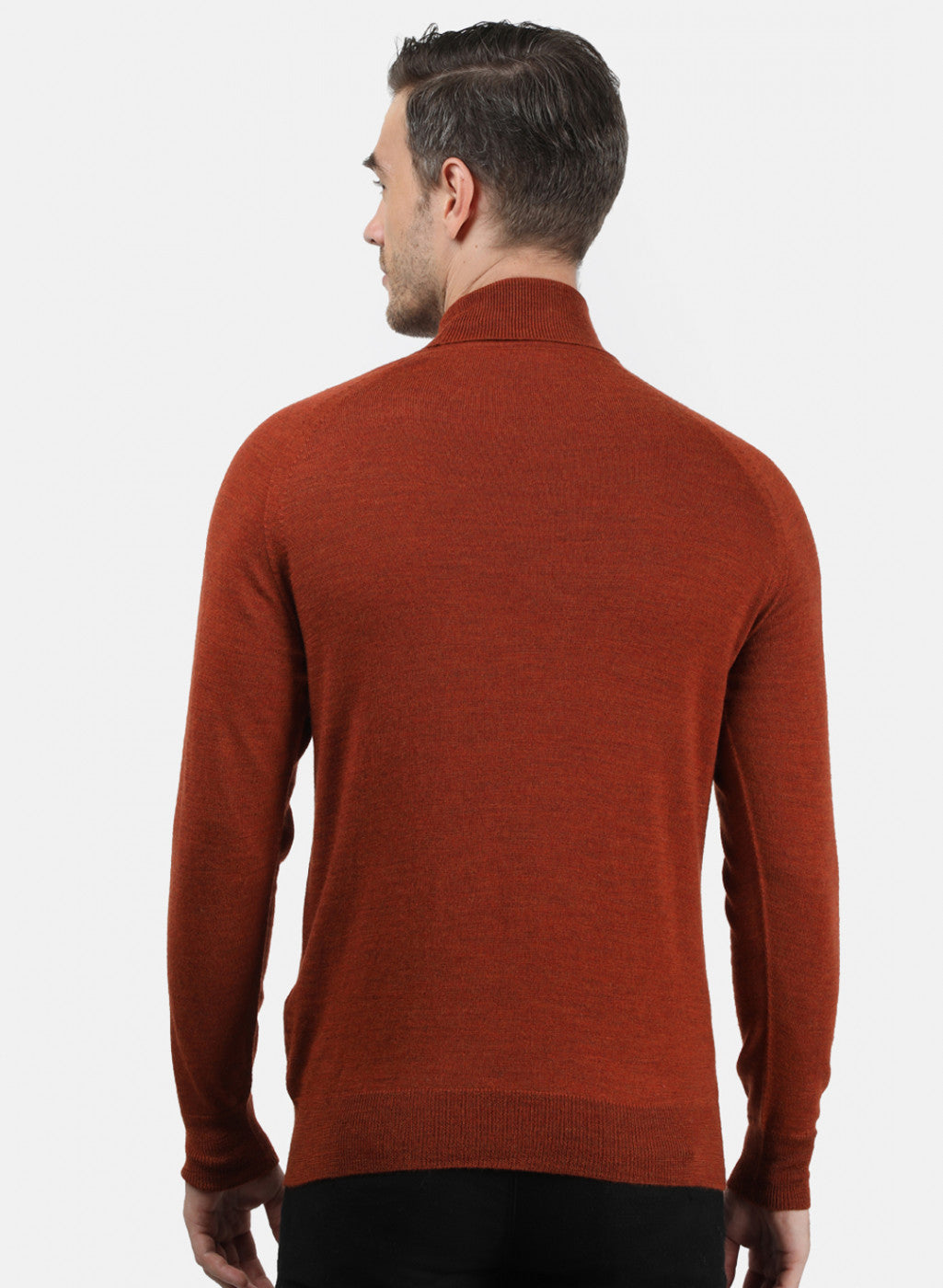 Men Orange Solid Pullover