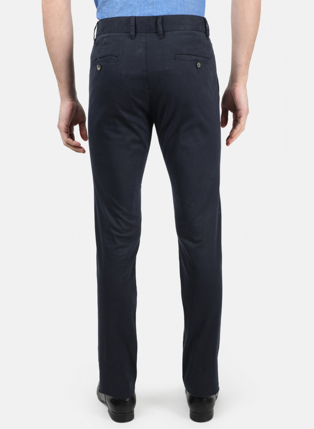 Men NAvy Blue Plain Trousers