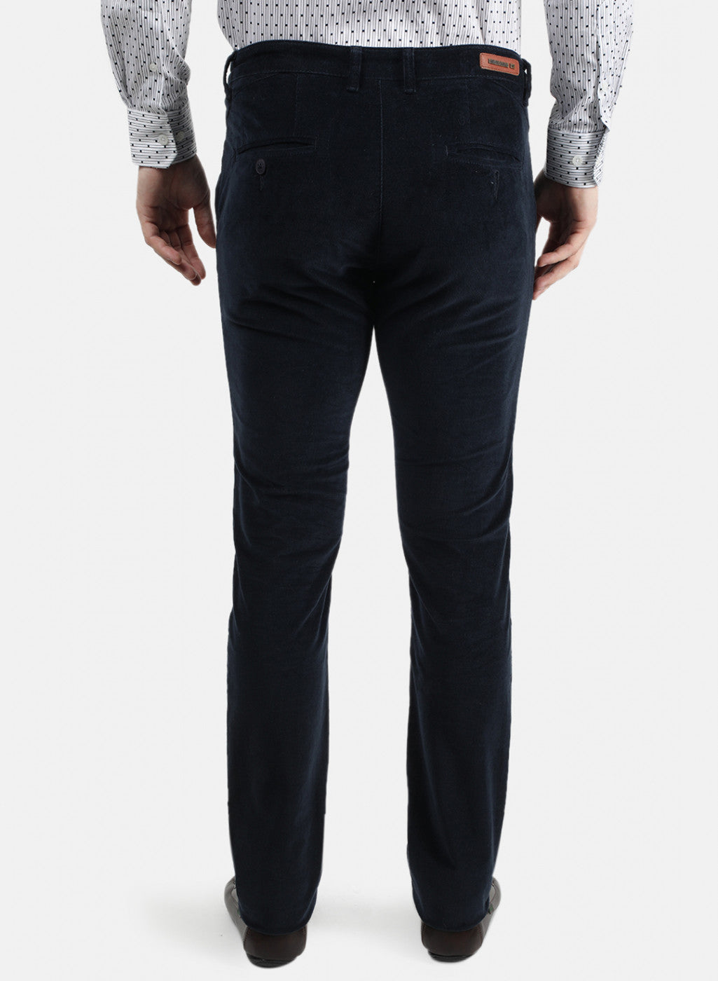 Men Navy Blue Solid Trouser